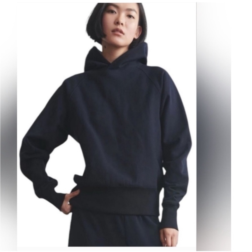 Thakoon Hooded Sweatshirt Heavyweight Structured Cotton Black large
